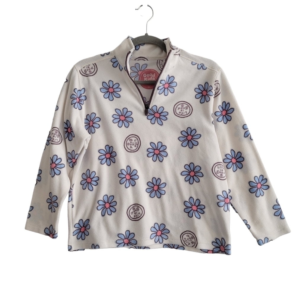 LIFE IS GOOD Kids XL Floral Half Zip Fleece Jacket